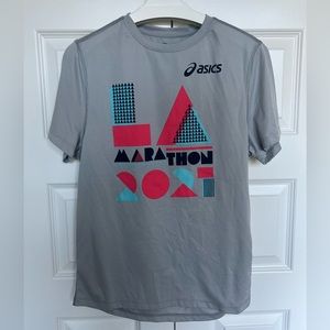ASICS 2021 Los Angeles Marathon Gray Crewneck T-Shirt Medium